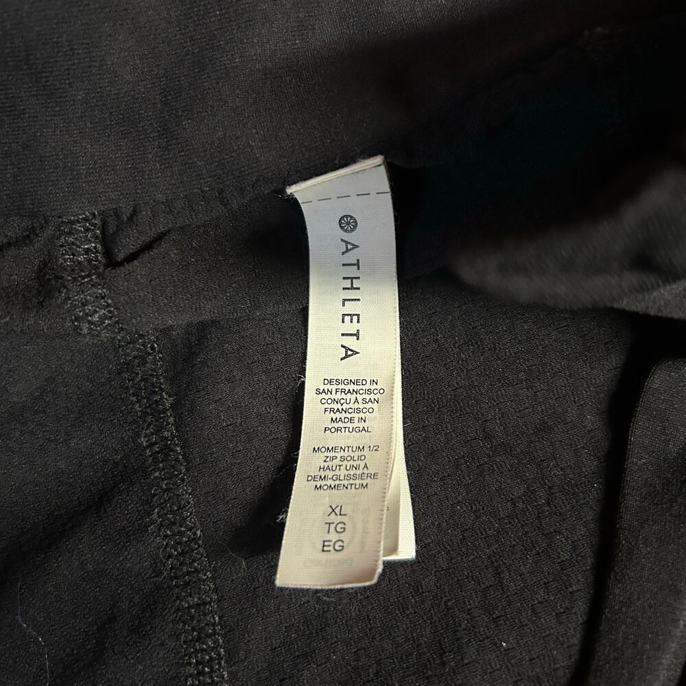 Athleta Momentum Seamless Half Zip Pullover Top Womens XL Black Running Hiking - Picture 3 of 5